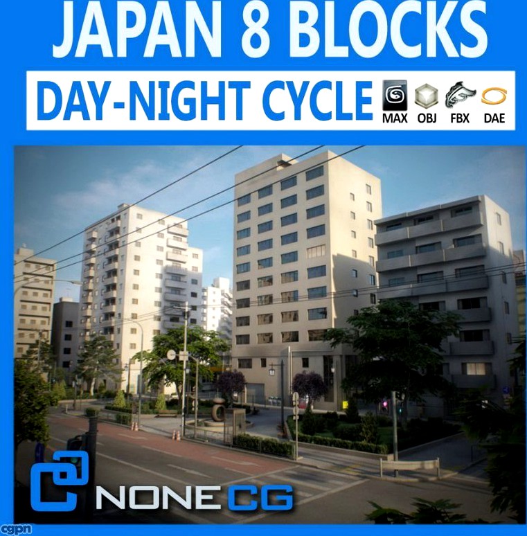 JAPAN - 8 BLOCKS - 34 BUILDINGS3d model