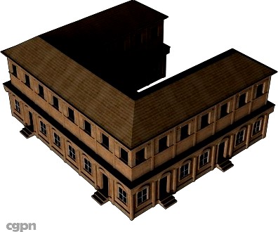 Roman House with courtyard3d model