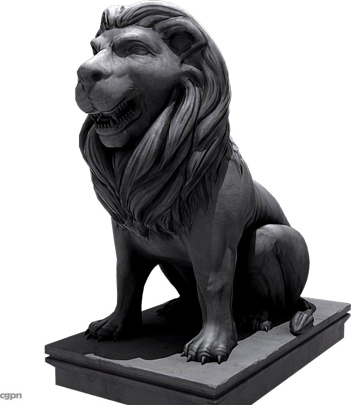 Lion Sitting Statue3d model