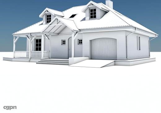 House with Attached Garage 093d model