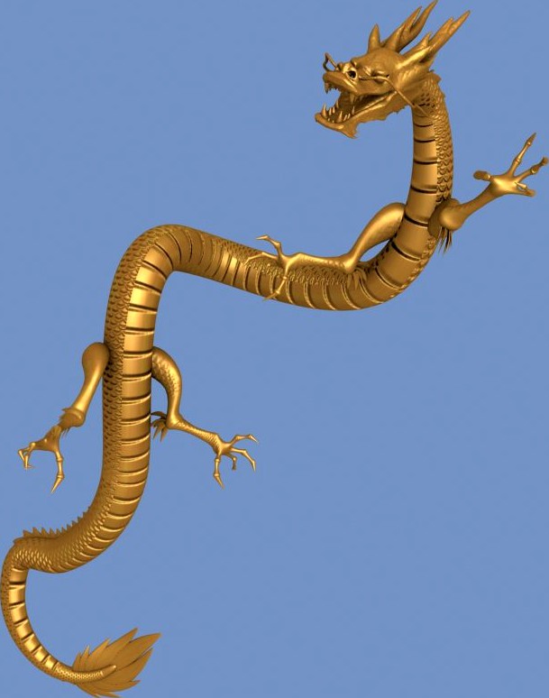 High detailed Chinese dragon 053d model