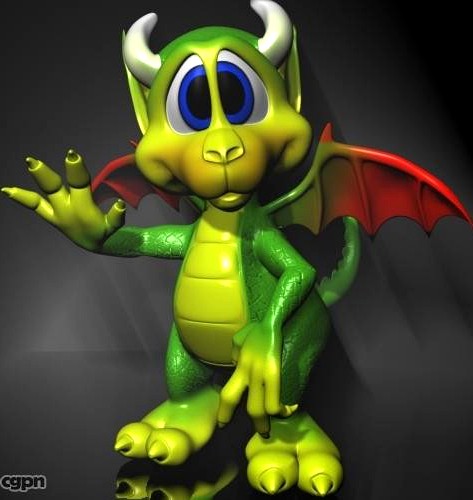 Cute Cartoon Dragon RIGGED3d model