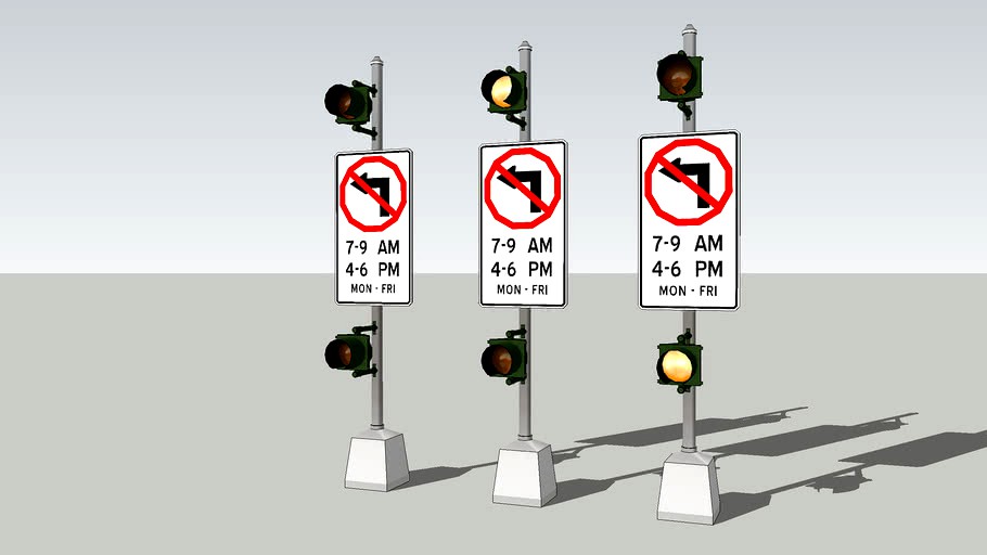 Mid-Late 2000's No Left Turn median road beacons