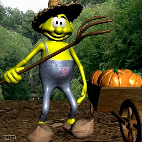 Farmer cartoon RIGGED3d model
