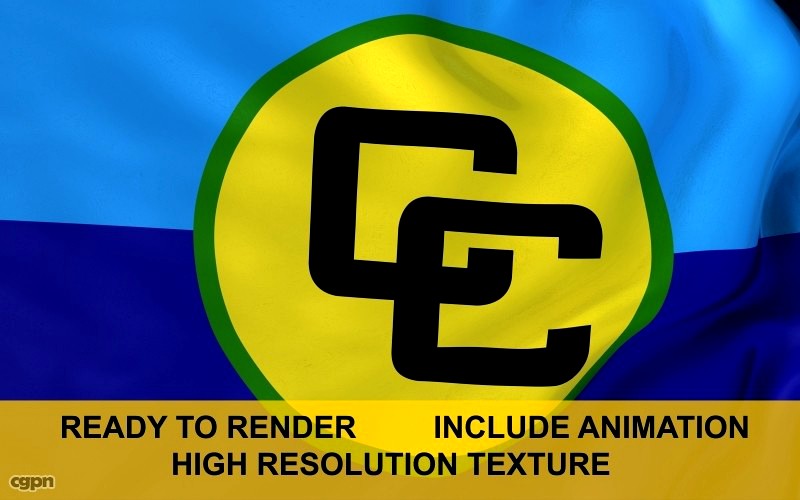 CARICOM 3d Flag3d model