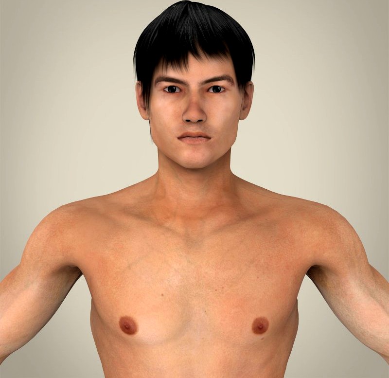 Realistic Young Asian Man3d model