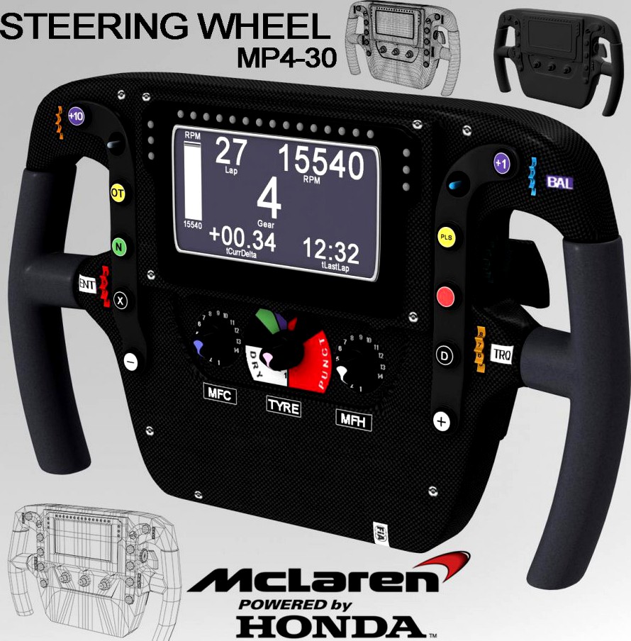 Mp4 30 steering wheel3d model