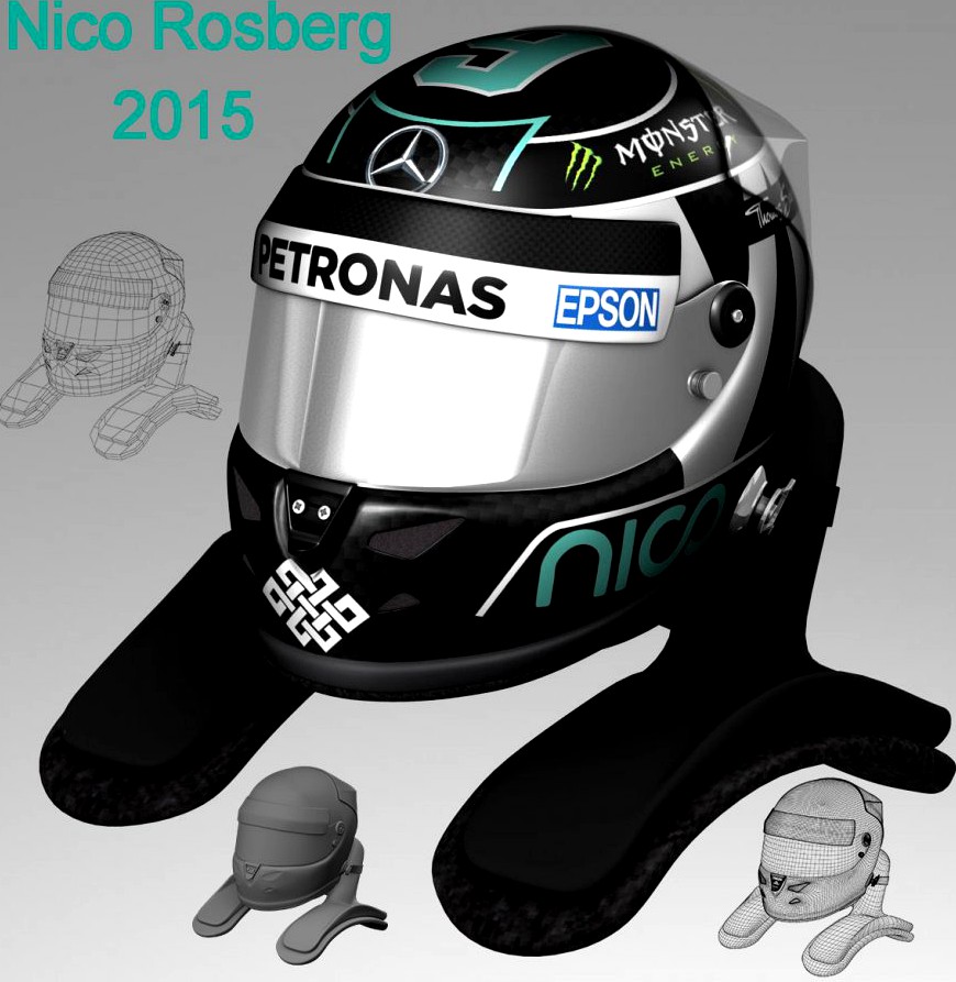 Nico Rosberg Helmet 20153d model