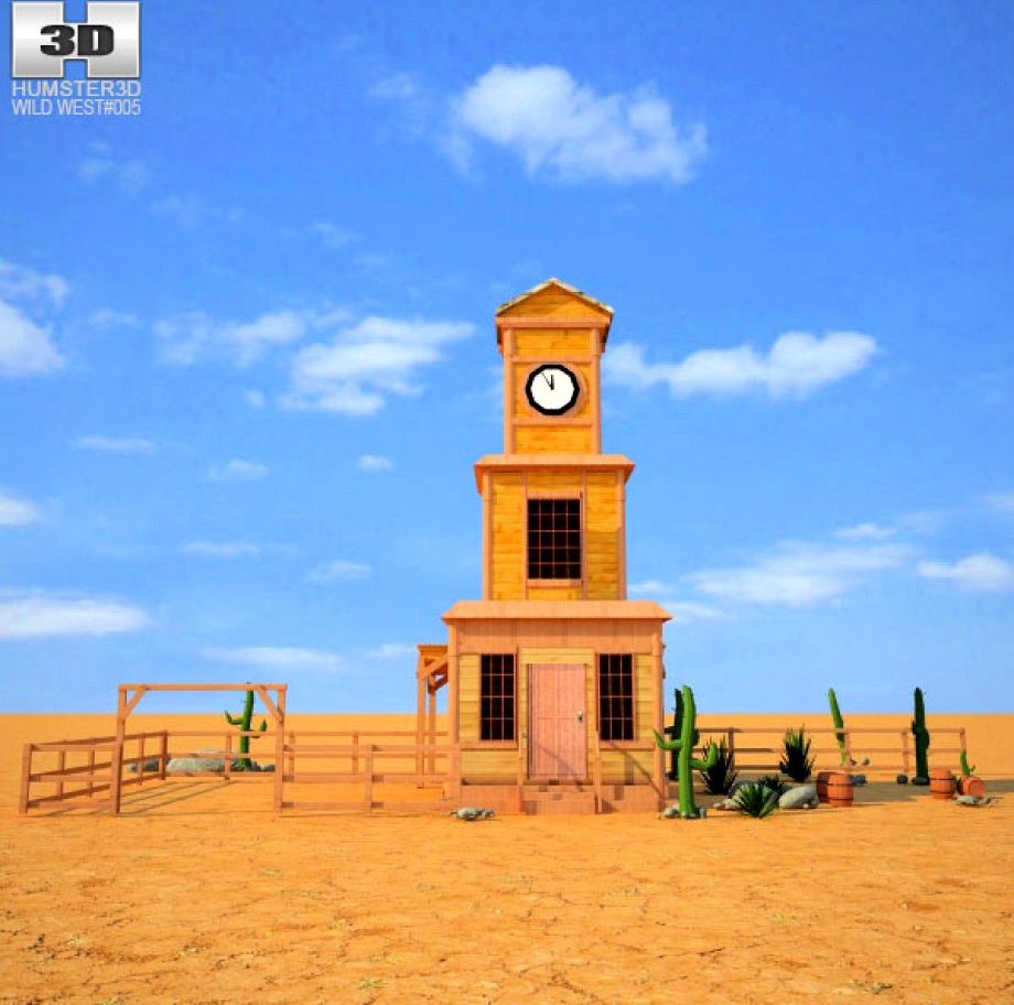 Wild West RailStation Tower 04 Set3d model