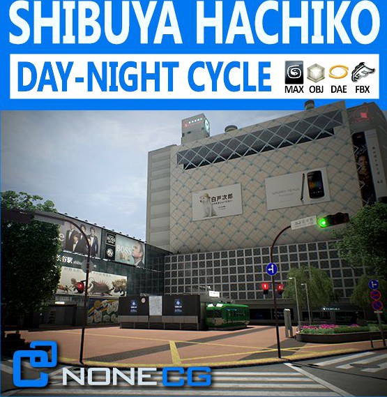 Tokyo Shibuya Block Hachiko3d model