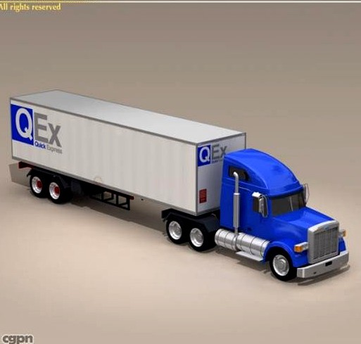 Us freight truck3d model