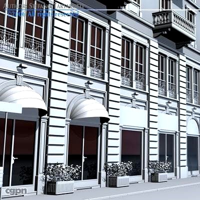 European building front3d model