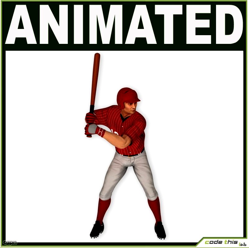 Asian Baseball Player CG (BATTER)3d model