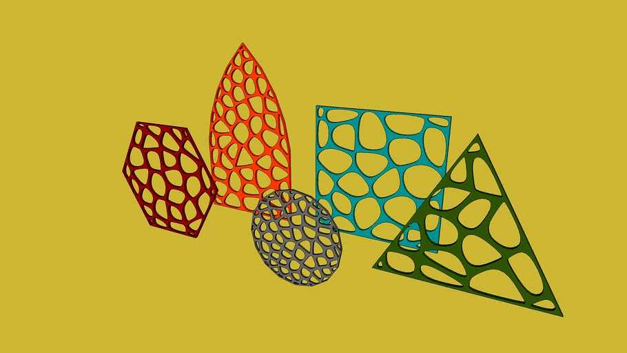 Shapes with Voronoi patterns