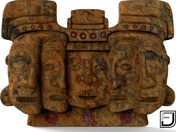 Mayan Mask  Three Stages Of The Life 3D Model