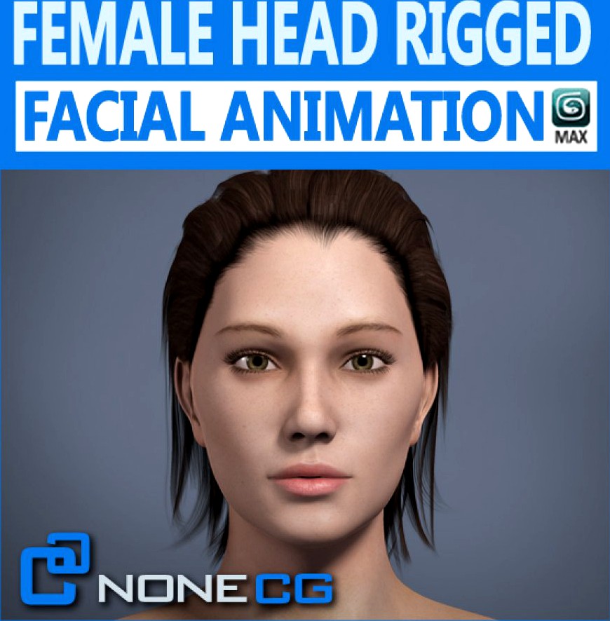 Female Head Rigged3d model
