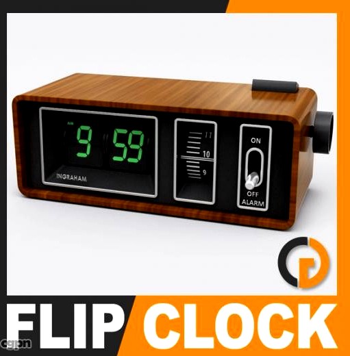 Retro Style Alarm Flip Clock3d model