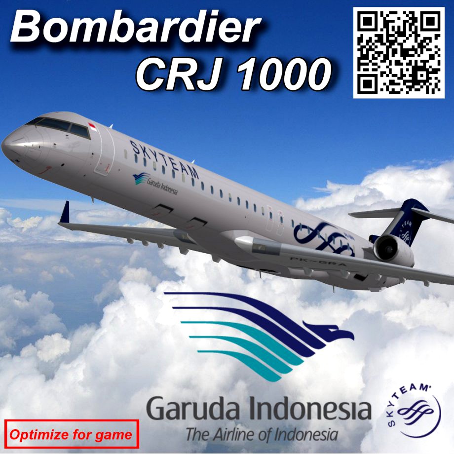 Bombardier CRJ 1000 Garuda Indonesia3d model