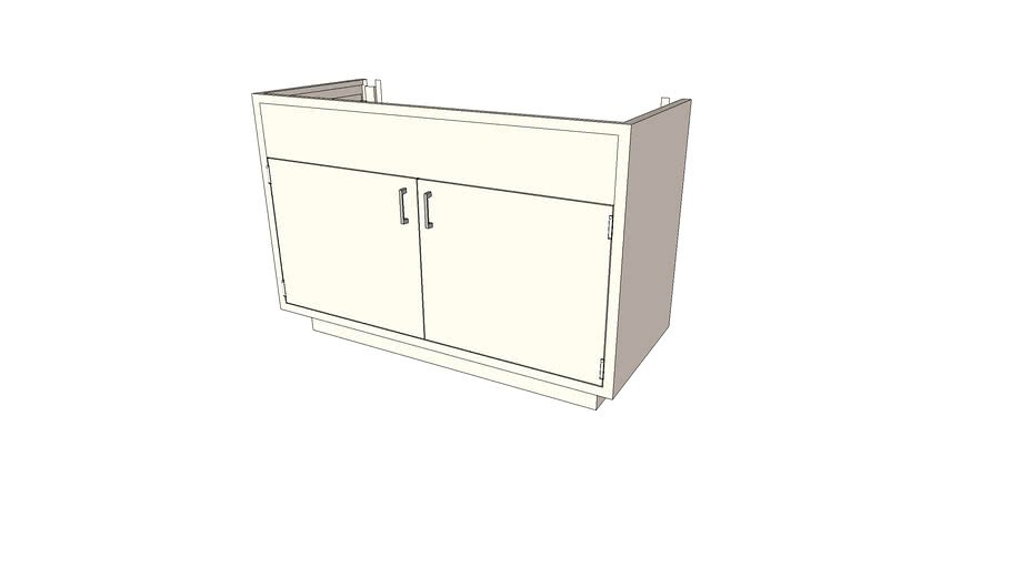 B3552-20SI - Lab Island Sink Base Cabinet - 2 Dr