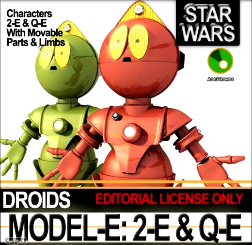 Model-E Droids 2-E Q-E Star Wars3d model