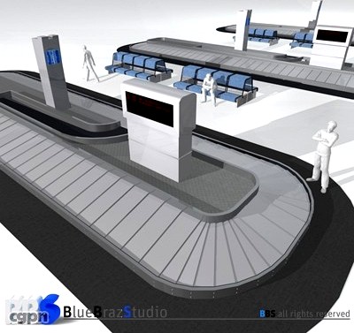 Airport baggage carousel3d model