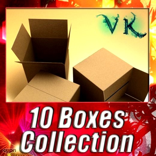 10 Cardboard boxes and Pallet Collection3d model