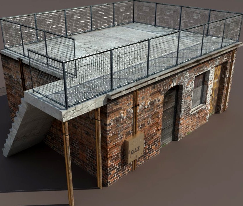 Derelict Building Low poly3d model