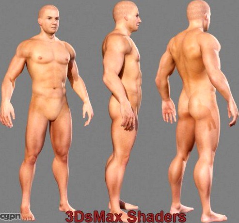 Realistic muscled man3d model