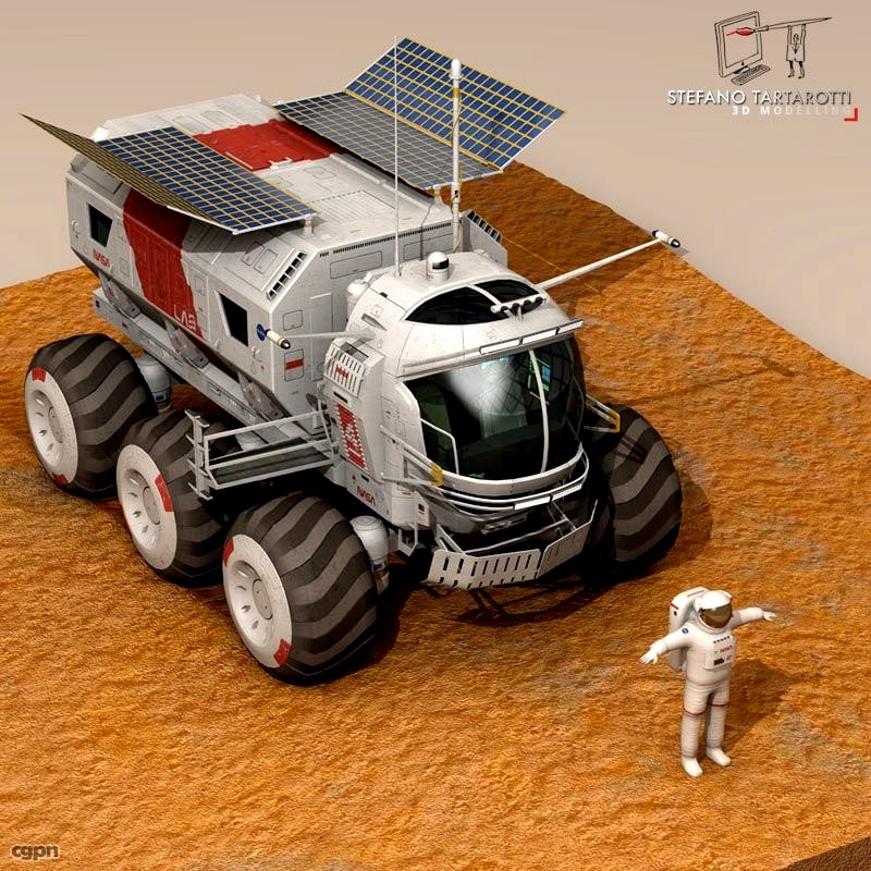 Lunar vehicle &amp; astronaut3d model