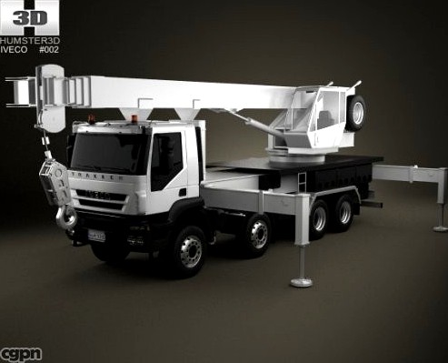 Iveco Trakker Crane Truck 4-axis 20123d model