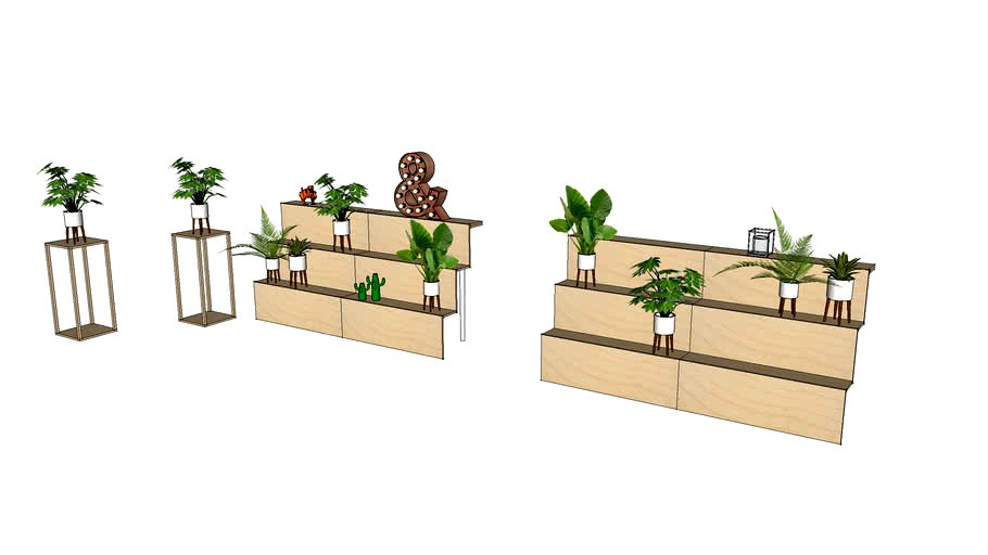 Plywood Display Shelves 3d model