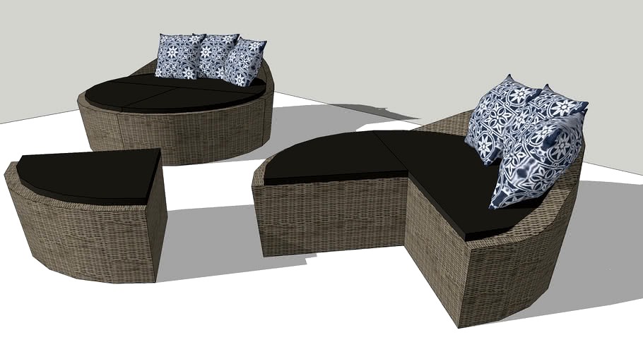 RATANA - Ornado Collection Outdoor Settee with ottomans