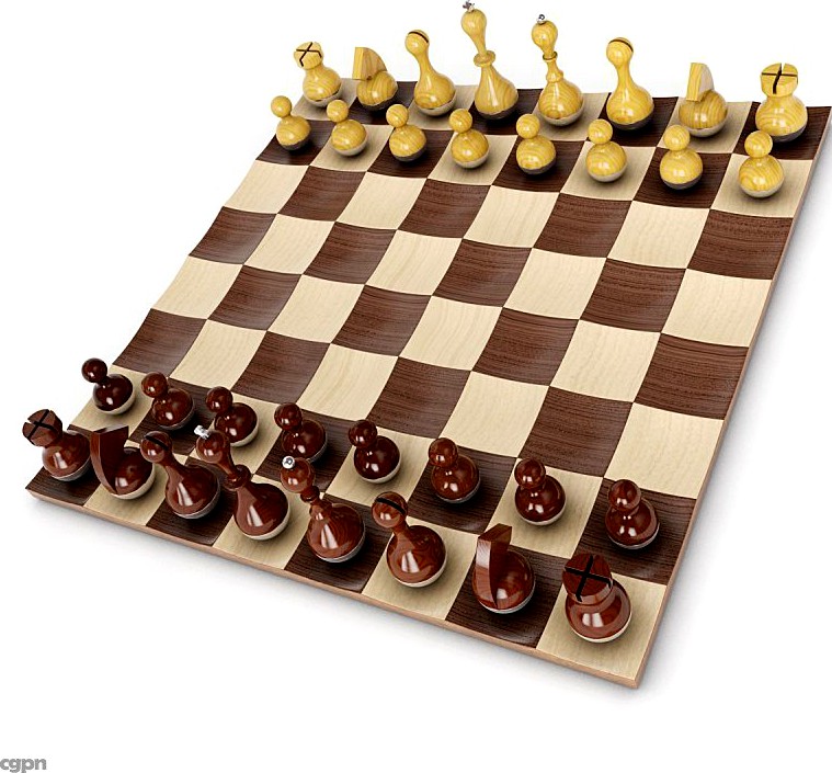 Wobble Chess Set3d model