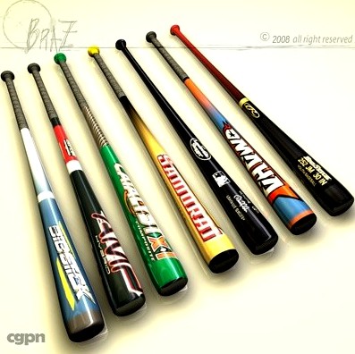 Baseball bats collection3d model