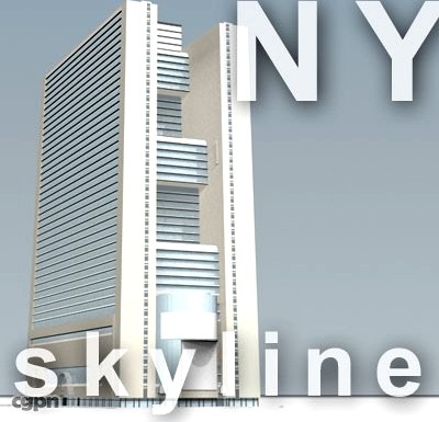 NY skyline - marriott marquis3d model