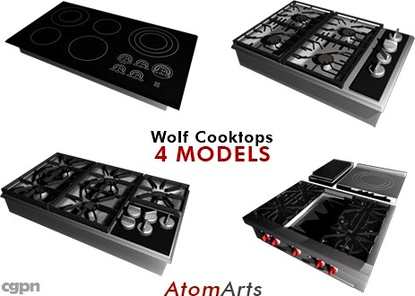 Wolf Cooktops 4 Models3d model