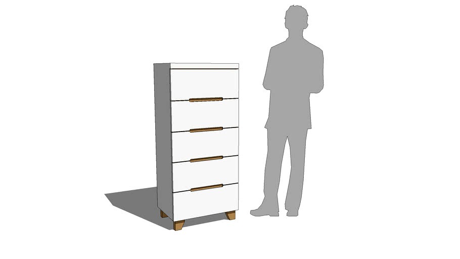 Chest of drawers_medium height_white