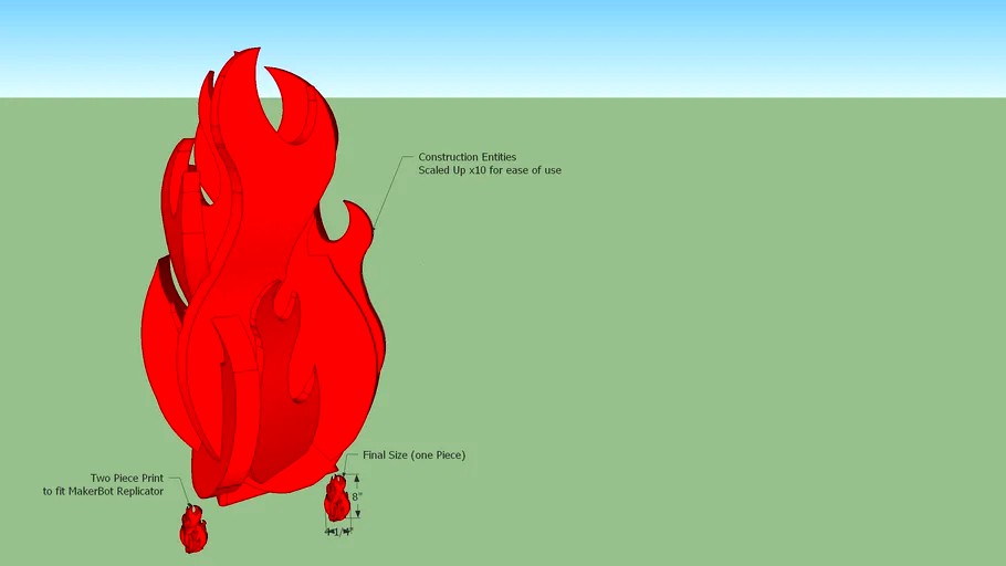 3D Printed Fire/Flame