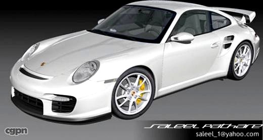 Porsche 997 GT2 + INTERIOR3d model