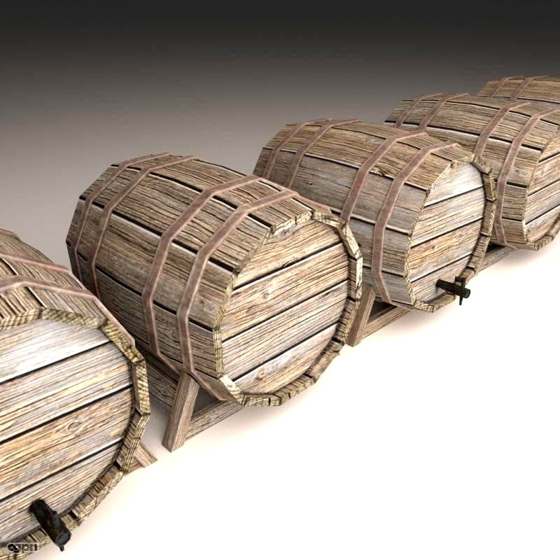 Wooden Barrel 033d model