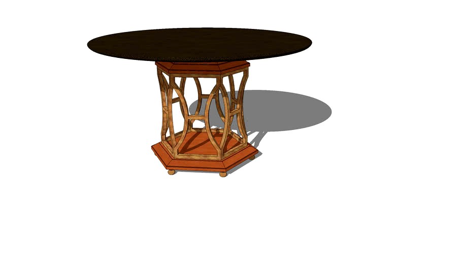 Dining table with brass pedestal