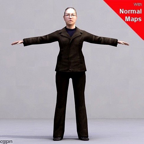 BWom0015-CS / Rigged for 3D Max Character Studio3d model