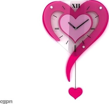 Wall Clock Pendulum Heart Shaped3d model
