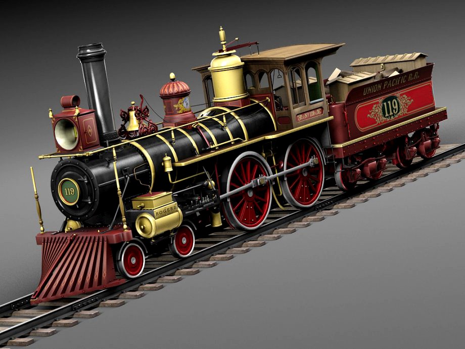 Union Pacific 119 Steam Train 18683d model