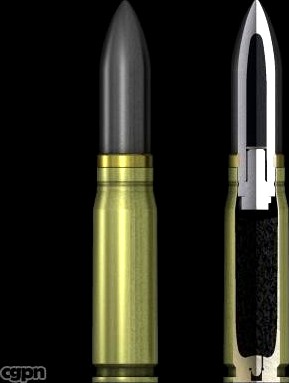 German 20mm MG151/20 Pzgr cartridge with cutaway3d model