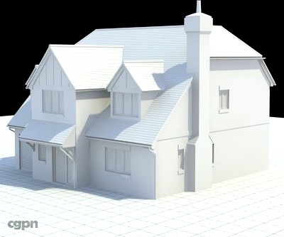 Highly detailed english house 53d model