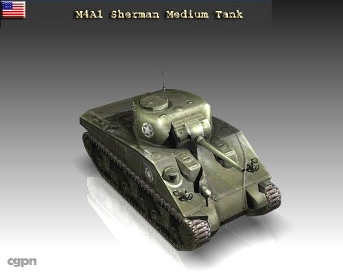 WW2 M4A1 Sherman Medium Tank.3d model