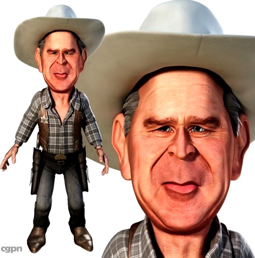 George W. Bush Jr. Caricature3d model