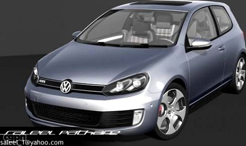 Volkswagen Golf GTI 2012 + INTERIOR3d model