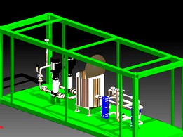 Skid with heat exchangers system for  cooling system